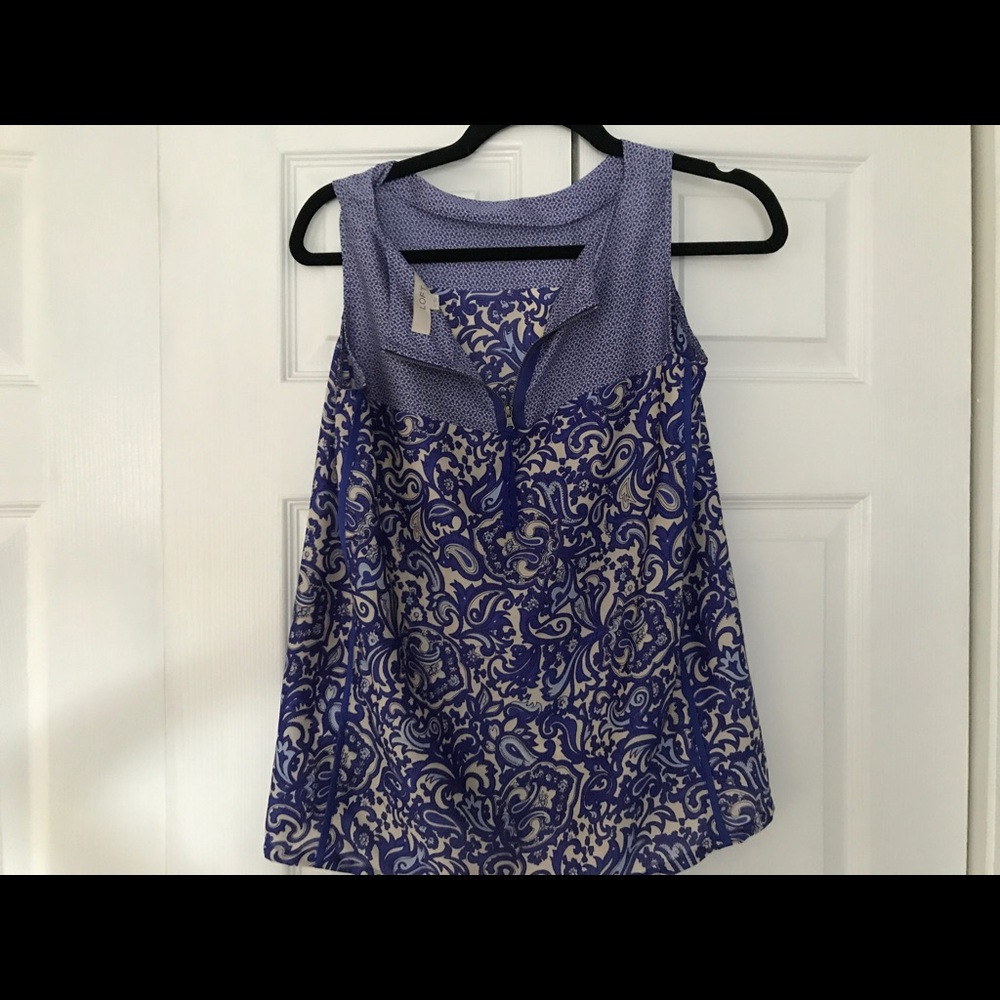 Blue and white tank top from LOFT